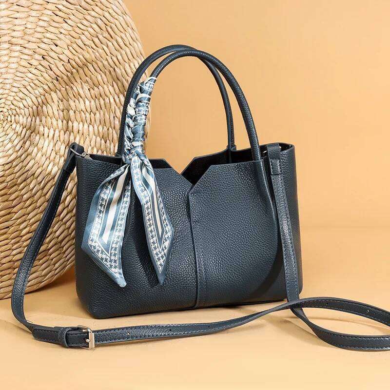 Genuine Leather Cowhide Tote Daily Commuting Women Messenger Fashion Shoulder Crossbody Bag New Female Handbag Bolso