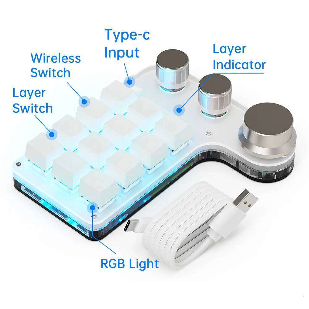 Designer Brand USB Volume Buttons Knob Programming Ro Games Hot Swap Mechanical Red Switch BT Keyboard