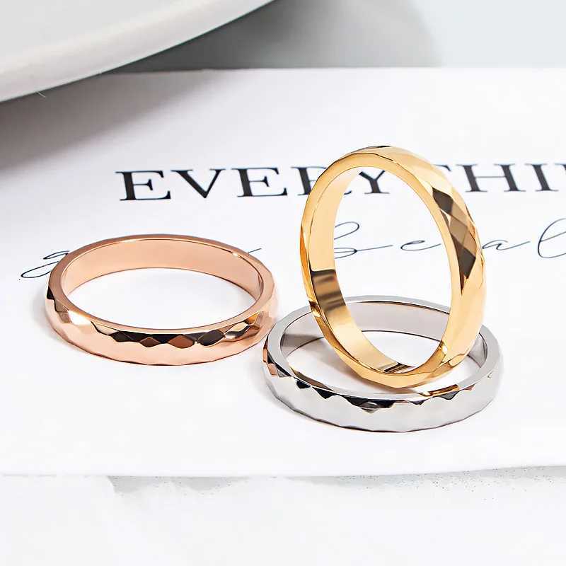 New Fashion Minimalist Thin Rings for Women Pattern Stainless Steel Round Finger Jewelry in Gold and Silver Colors Female Gifts 3mm y250730