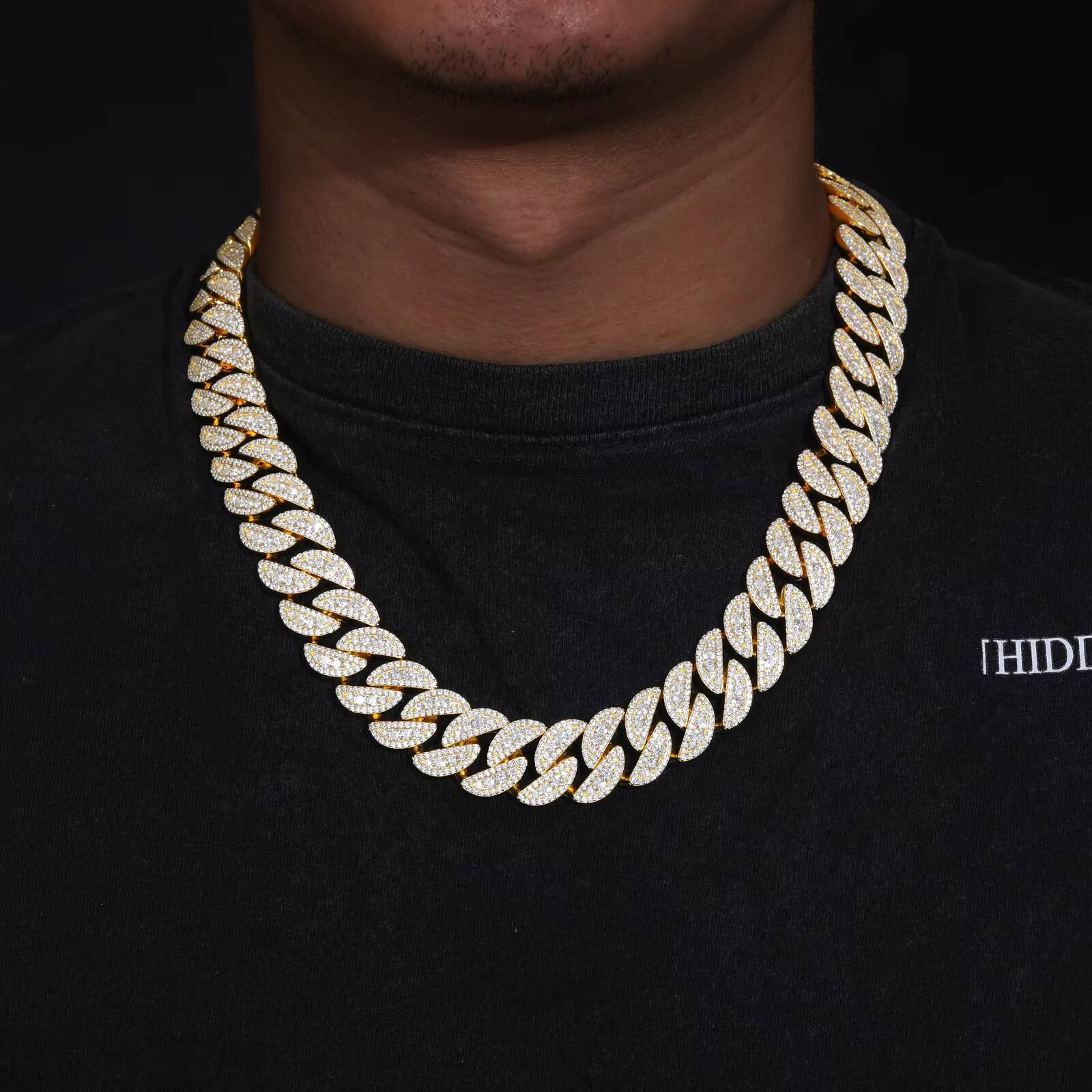 Factory Wholesale 18mm 925 Sterling Silver VVS Moissanite Diamond Iced Out Cuban Link Chain Hip Hop Necklace Mens Jewelry