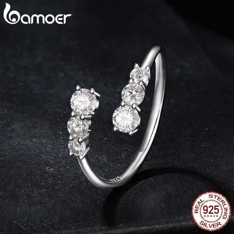 100% Authentic Moissanite White Gold Plated Adjustable Ring 925 Sterling Silver Exquisite Open Ring for Women Engagement Jewelry Gift y250730