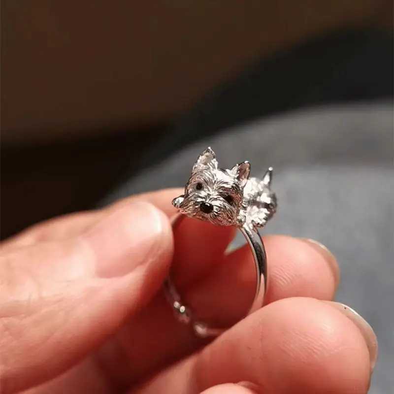 XIYANIKE Cute Dog Pet Open Rings For Women Retro Animal Fashion New Year Jewelry Accessories Valentine Day Gift Party Rings y250730