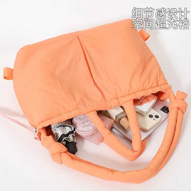Simple Vintage Large Capacity Handbags Designer Soft Women Shoulder Crossbody Bags Casual Nylon Padded Tote Bag Y250730