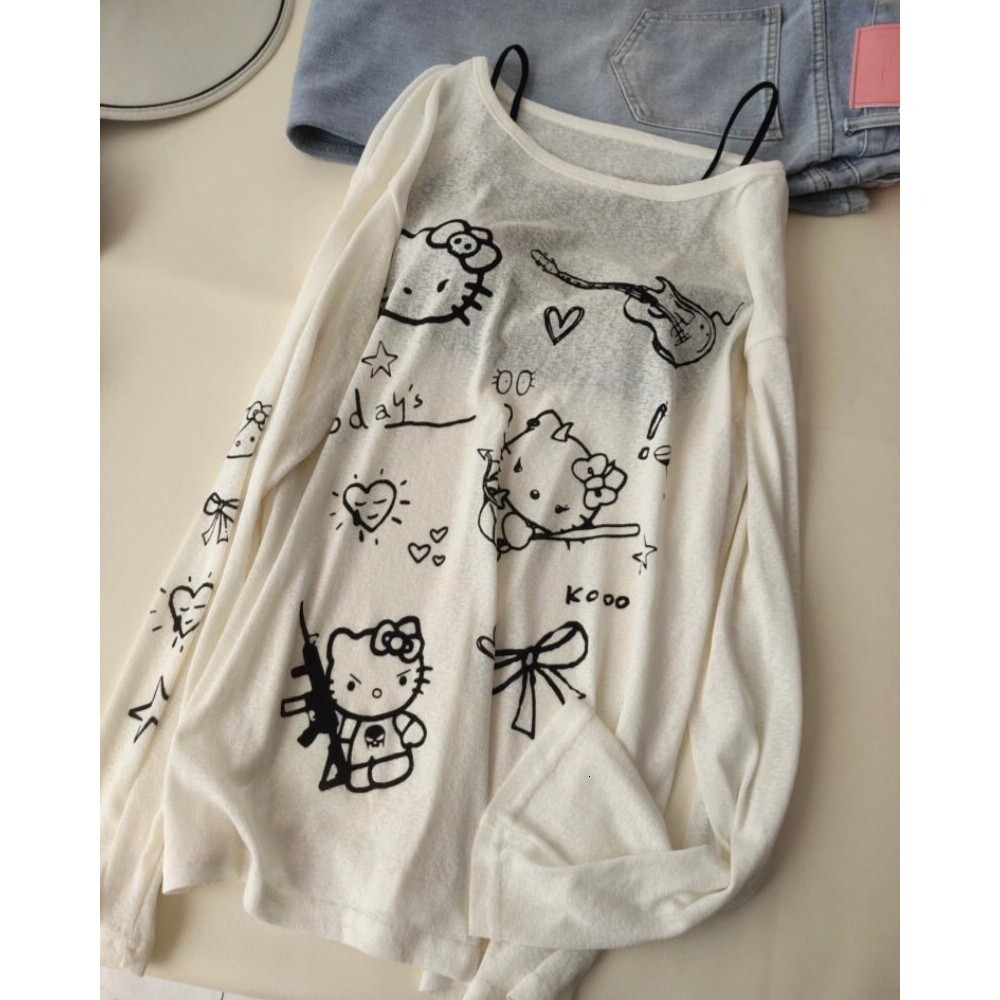 2025 summer new off shoulder semi transparent fashion niche design sense loose designer T-shirt designer short sleeved women's T-shirt