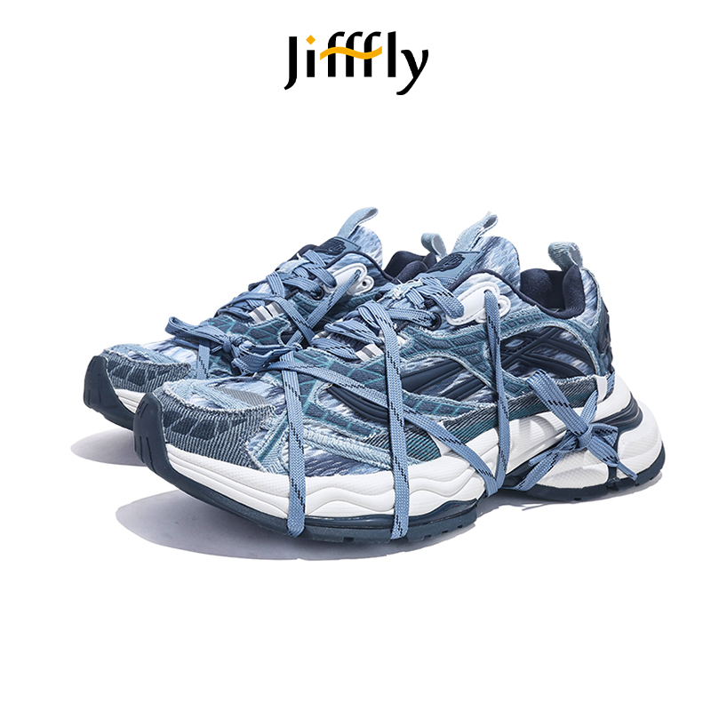 Jifffly Chunky Platform Dad Shoes Burgundy Deconstructed Multi-Laces Thick Sole Sneakers for Men Women Summer New Couple Outdoor Recreation