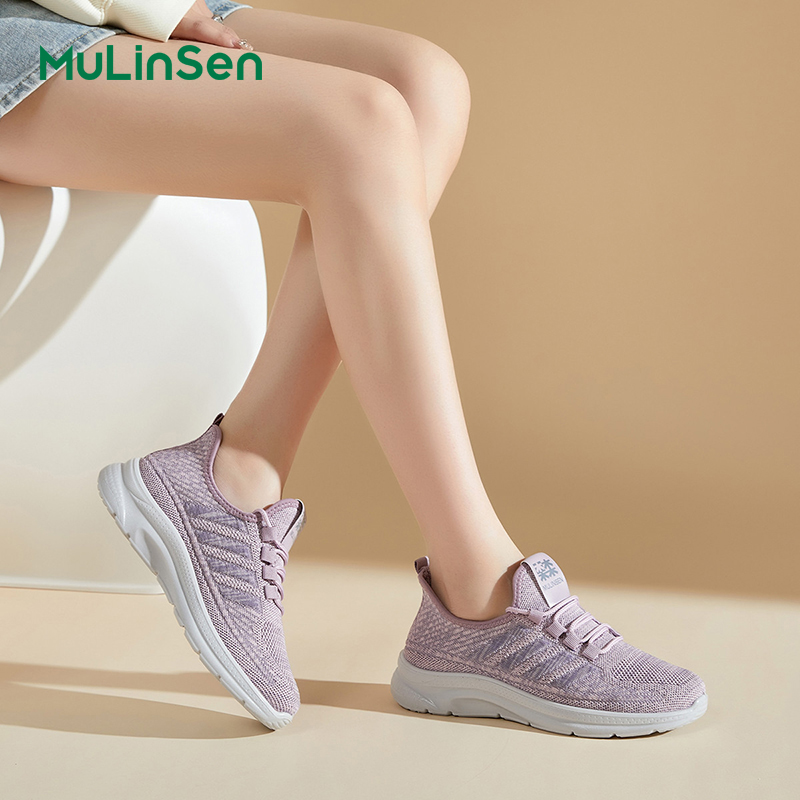 Mulinsen mesh shoes women's casual sports shoes women's breathable and deodorizing middle-aged mother shoes lightweight and comfortable outd