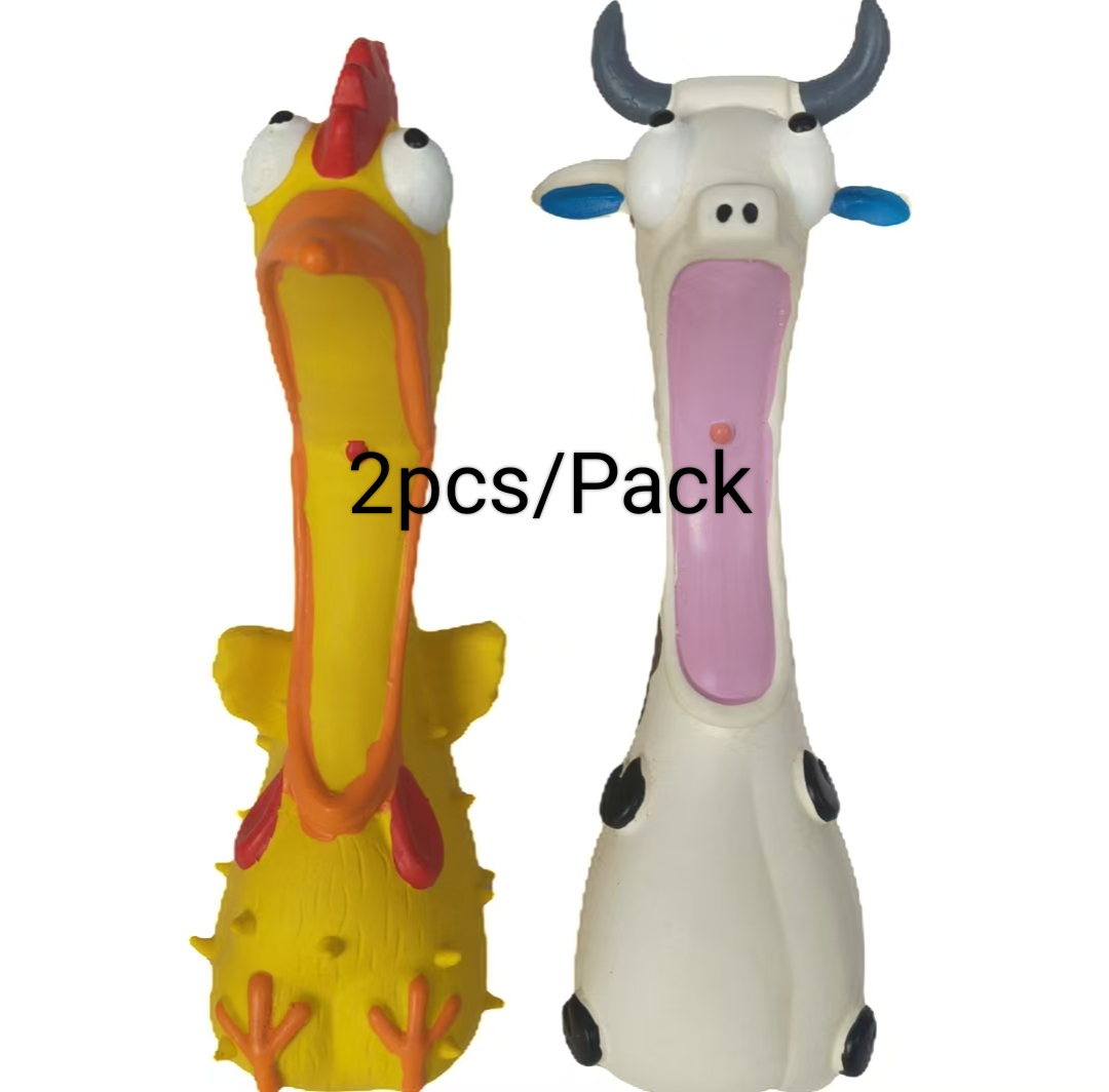 Rubber Rabbit Chewy Dog Toy Natural Latex Teething Screaming Sound Puppy Pet Toy 2 & 3pcs/Pack