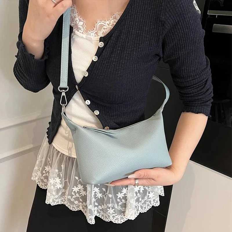 Korean Elegant Ladies Handbags High Quality Pu Soft Leather Underarm Bag Commuting Shoulder Bag Mini Bag Crossbody Womens Bag Y250730