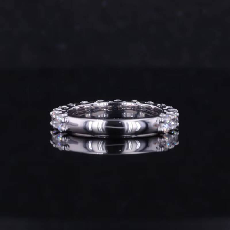 Starsgem Diamant Wedding Ring Classical 3mm Def VS VVS Lab Grown Diamond 14k Solid Gold Entirety Band Rings