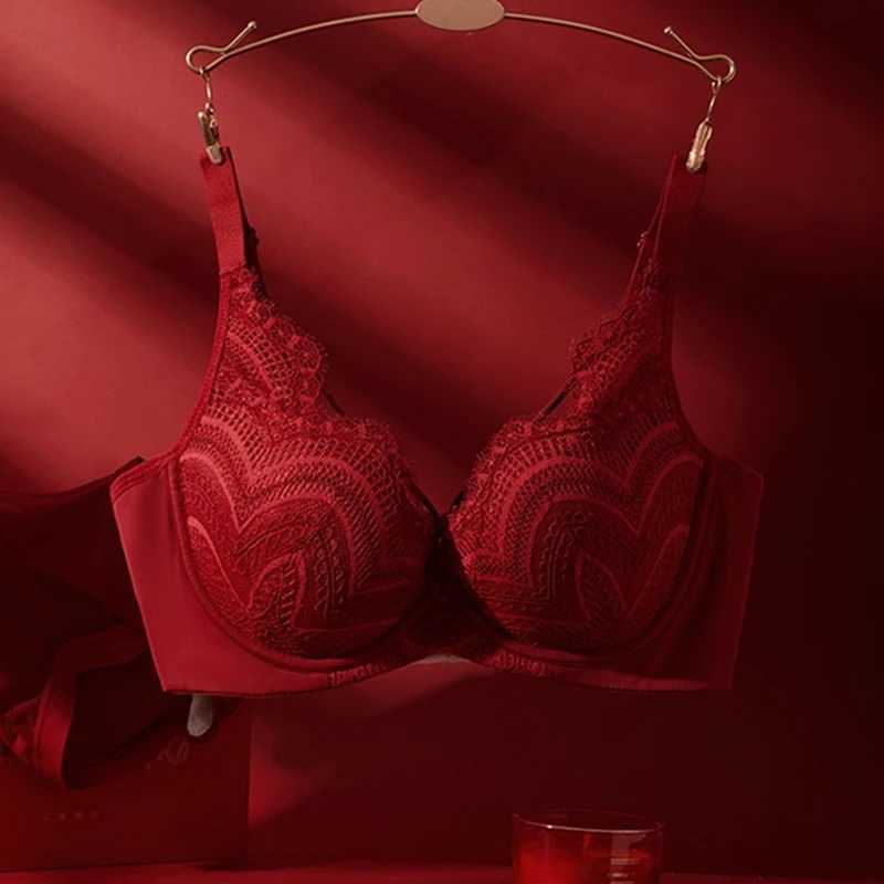Large Breasts Show Small Sexy Lace Underwear For Women With Soft Steel Rings To Collect The Extra Breasts On The Large-size Bra Z250730