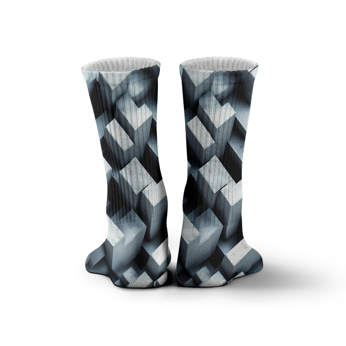Geometric Cube Pattern Unisex Tube Sock C117