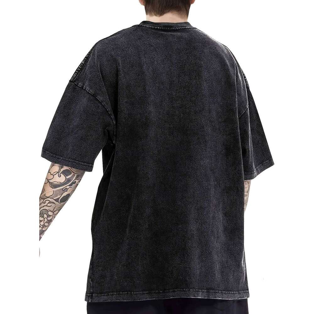 Men's T Shirt Rock Band Spiked Skull Graphic Print Oversized Vintage Washed Womens Short Sleeve Tee Top Y2k Clothing Summer 2025