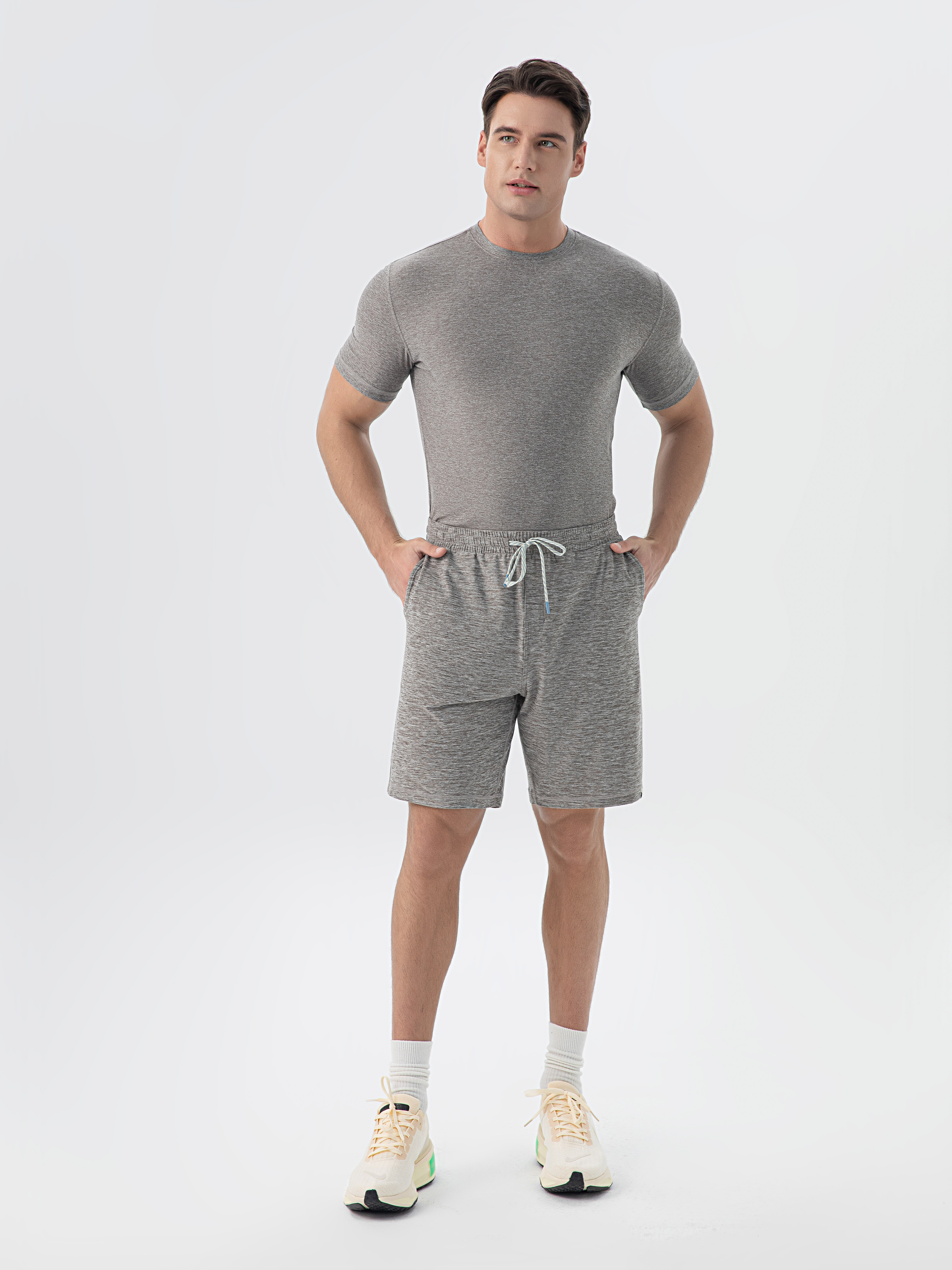 Breathable Gray Men's Linen Shorts for Comfortable Summer Outfits