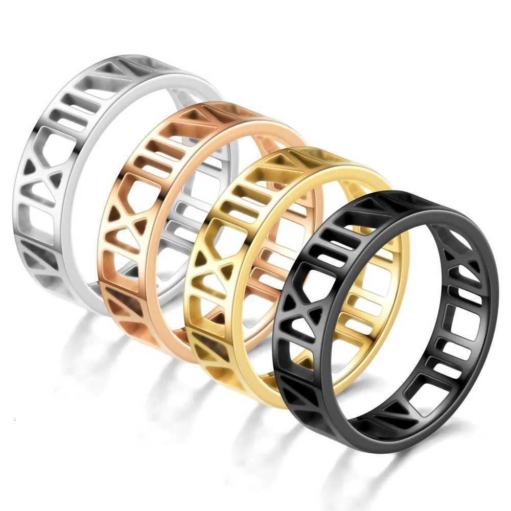 6mm Hollow Out Stainless Steel Men Rings Fashion Simple Temperament Trend High Quality Ring Jewelry Gifts for Boyfriend y250730