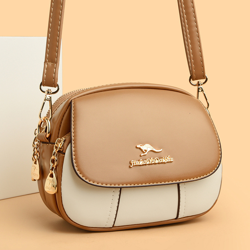 2025 Summer New Women's Shoulder Bag Color blocked Fashion Soft Leather Casual Shoulder Bag Phone Bag Niche Crossbody Bag New Designer Luxury Bag