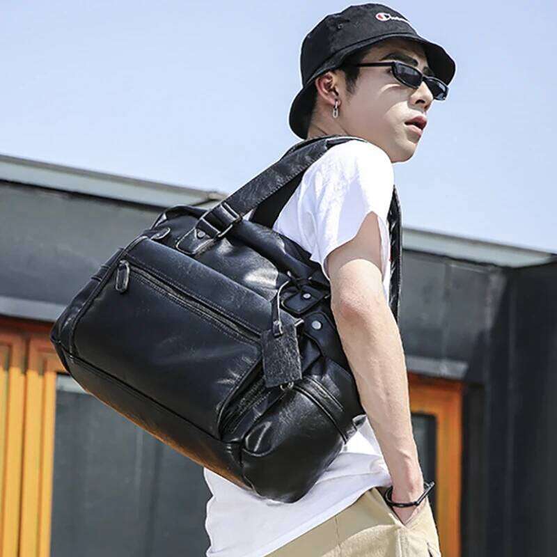 OLOEY New Handbag Men Top-Handle Bags Fashion Crossbody Large Capacity Men's HandbagsTravel Totes Bag PU Leather Briefcase