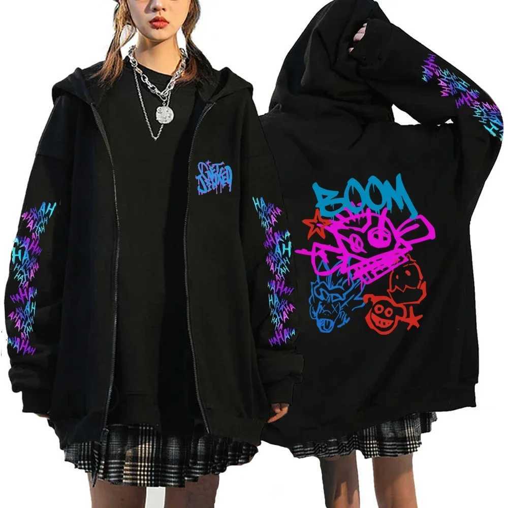Arcane-Jinx Zipper Hoodie Monkey Graffiti Zip Up Jacket Men Women Game Lover Popular Sweatshirts HipHop Streetwear Pullover Gift XJ250731
