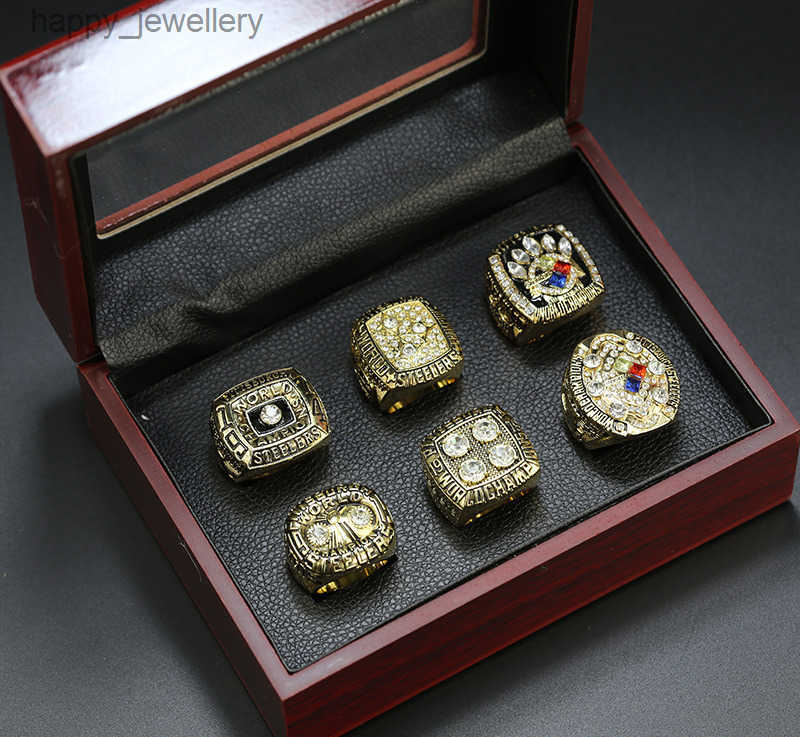 Pittsburgh Steelman 6-year gold NFL Super Bowl champion ring steel film ring set T250731