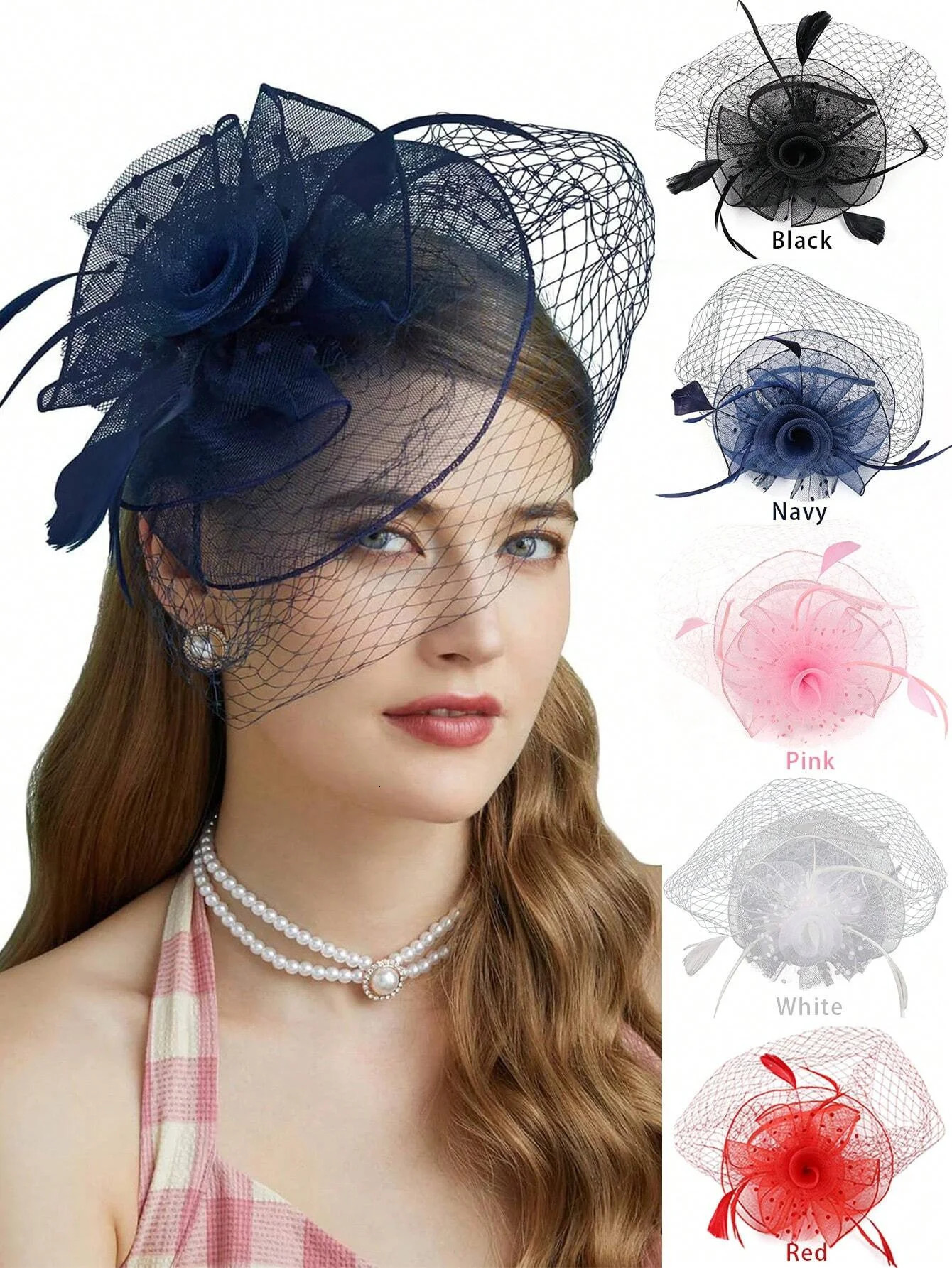 1pc Women Fashion Fascinators Cocktail Headband Headwaer Hat For Wedding And Tea Patry 250729