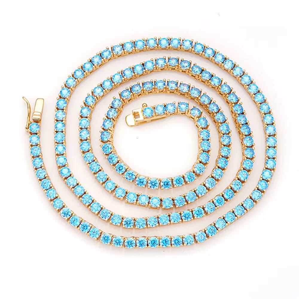 Hip Hop Classic Jewelry Rose Gold Plated Vvs Iced Out VVS Moissanite Diamond 925 Sterling Silver Tennis Chain Necklace