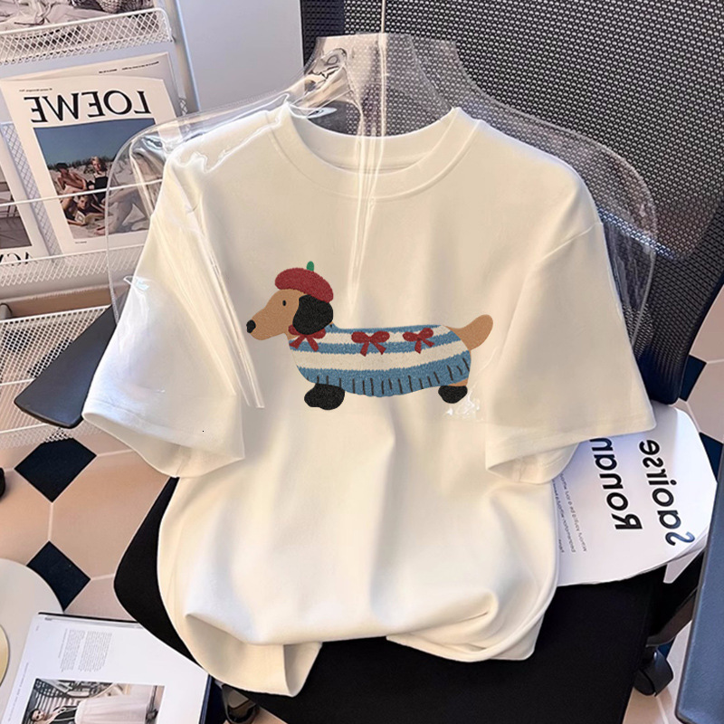 2025 Cat Short sleeved White T-shirt Women's S Fashion Summer New Style Fashion Young Loose Cotton Half sleeved Top New Designer T-shirt