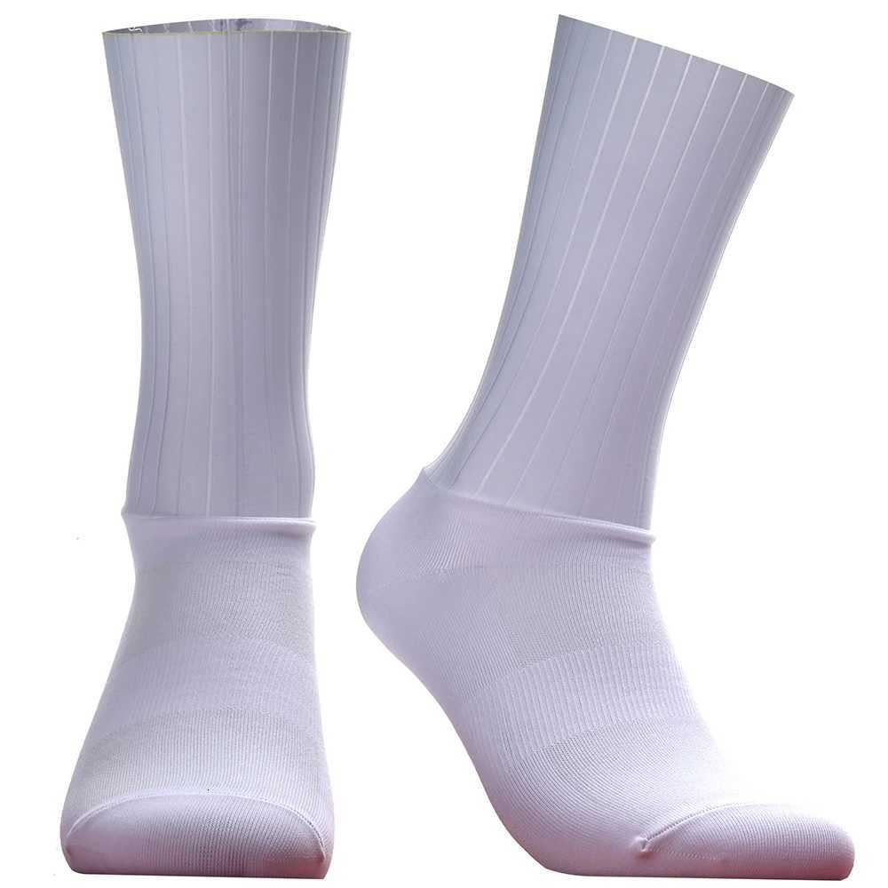 2024 Cycling Anti-Slip Whiteline Silicone Summer Aero Socks Men Bicycle Sport Running Bike Socks Cycling Socks Z250731