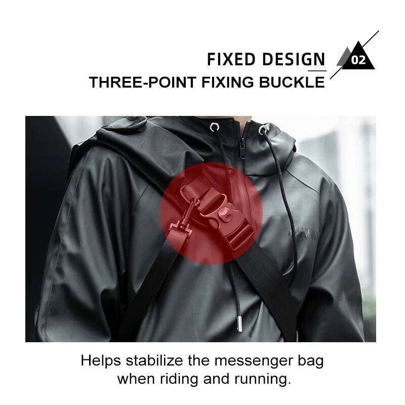 Men Messenger Waterproof Large Crossbody Shoulder Men's Hip Hop Street Cycling Travel Multilayer Antitheft Design Bags