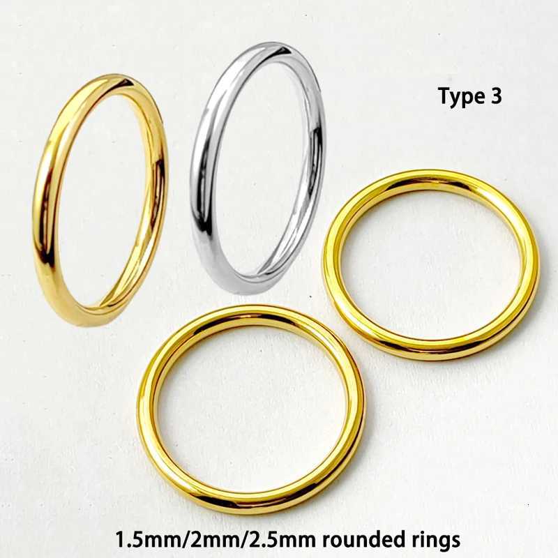 1mm 2mm Stainless Steel Thin Rings for Women and Men Dome Flat Rounded Rose Gold Black Minimalist Jewelry Silver Color 4pcs/lot y250730
