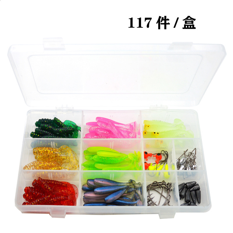 110pcs/Lot Fishing Lure Jigging Wobblers Soft Bait Set 5cm 0.7g Carp Bass Fishing Grub Tackle Artificial Silicone Bait Swimbait 240321