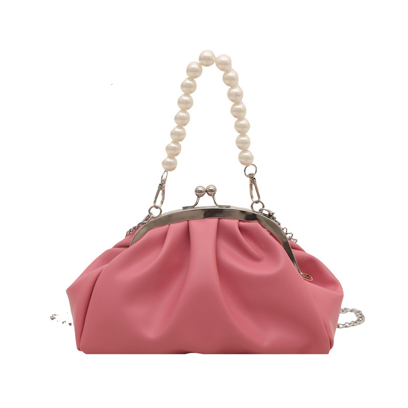Pearl Handheld Cloud for Women 2025 New Niche Pleated Chain Crossbody Small Exquisite Clip Bag ddmymoon