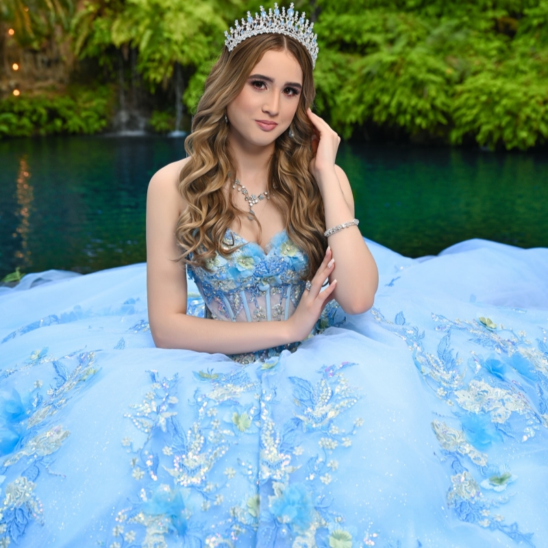 Blue Shiny Quinceanera Dresses Off The Shoulder Applique Lace Beads Tull Ball Gown Vestidos De 15 Anos Sweet 16 Dress