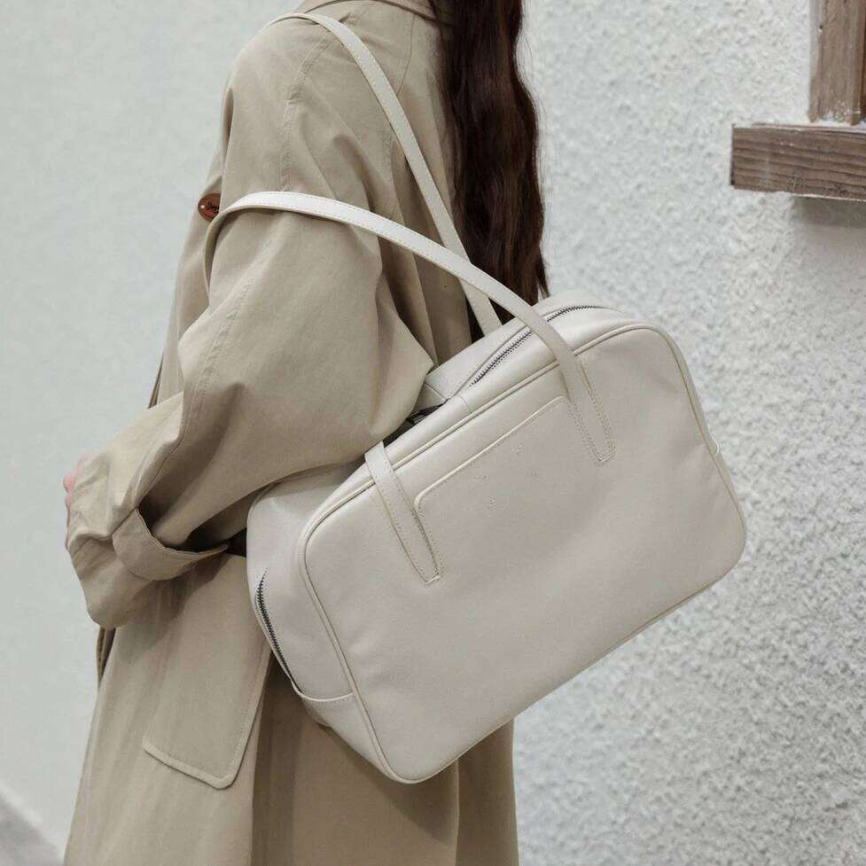 Genuine Leather Underarm Tote 2025 New Niche Design Large Capacity Cowhide Simple Fashionable Women's Handbag Shoulder Bag