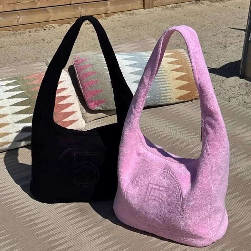 New Trendy Fashion Versatile Pink Terry Cloth Concave Design Niche Single Shoulder Bag