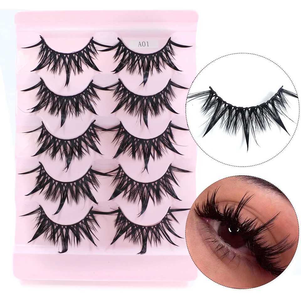 Red Siren Eyelashes Makeup 5 Pairs Soft Natural Mink Lashes Korean Fashion Manga Lashes Z250730
