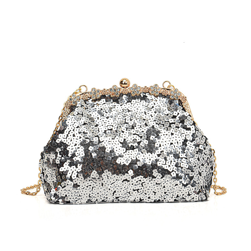 Sequin Evening for Women 2025 New Fashion Texture Chain Shoulder Crossbody Shell Bag ddmymoon