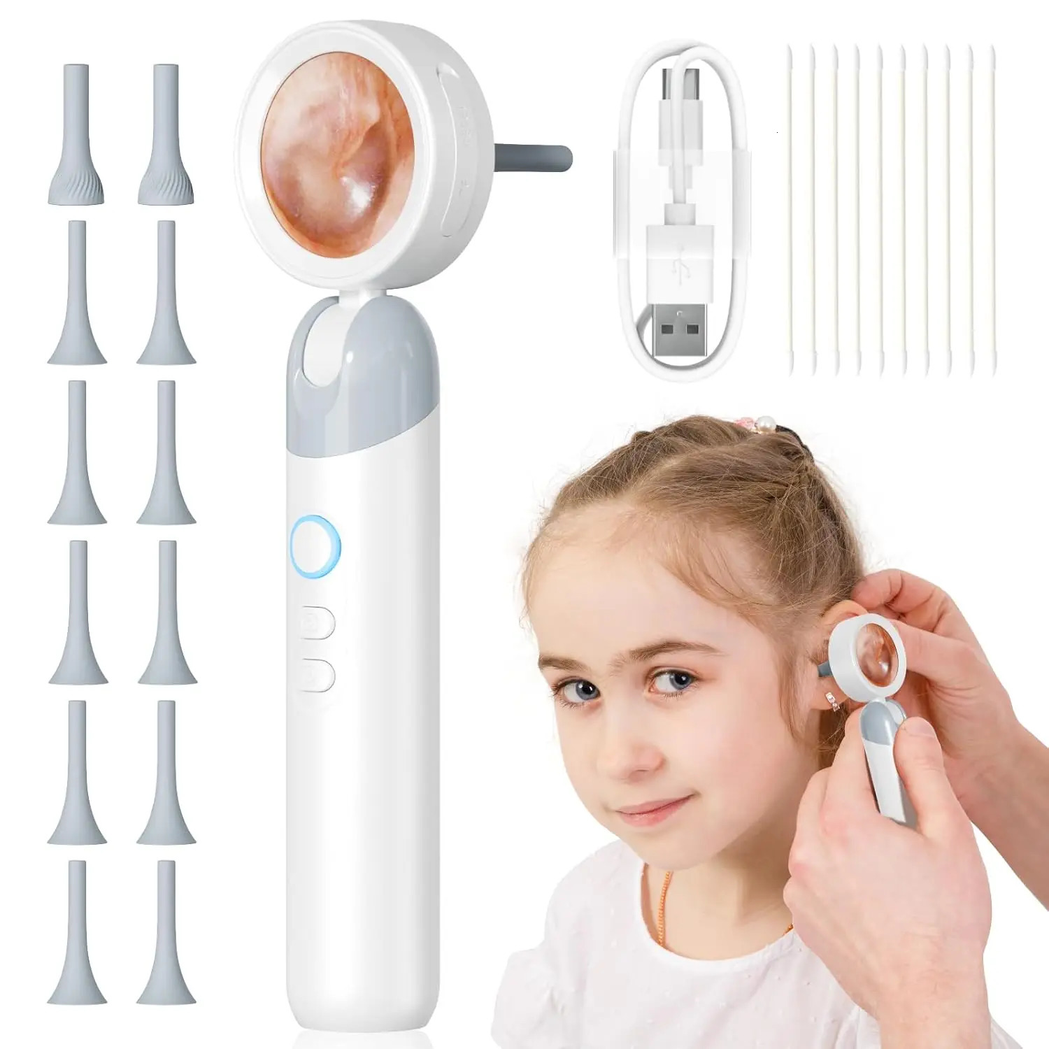 Visual Ear Camera 3.2mm Lens 1080P HD Ear Mouth Nose Check with 4 Lights for Kids and Adults Pets Support Take Po Connect PC 250726