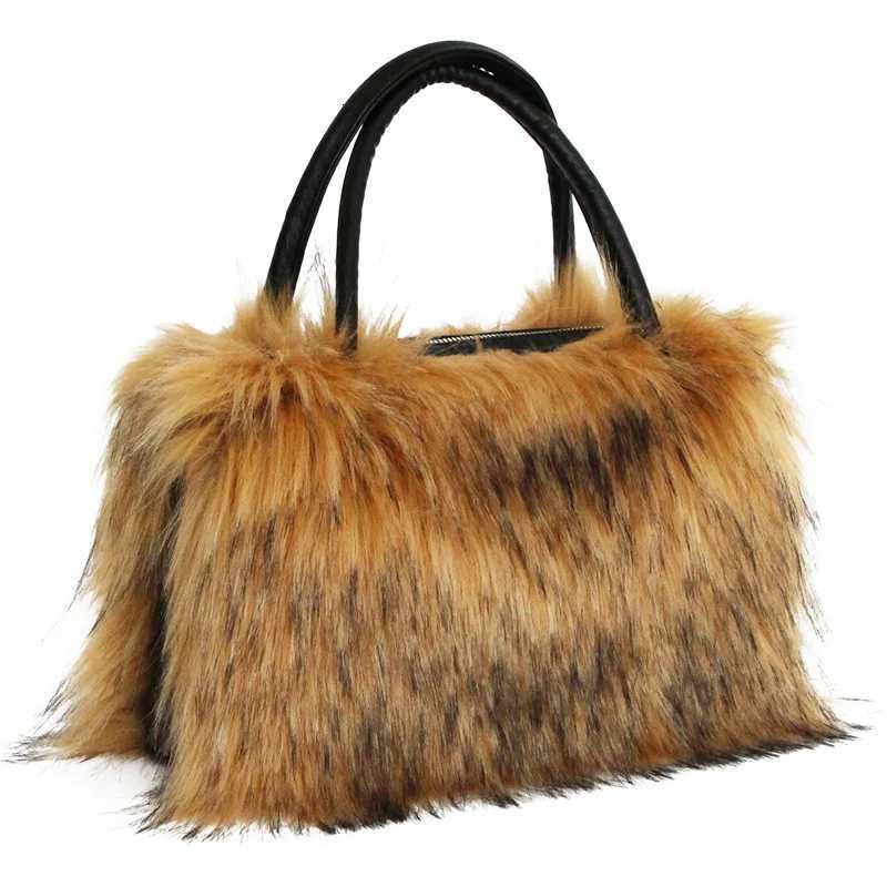 Womens Bags for Women Faux Fur Plush Bag Cute Tote Bags Autumn Winter Fashion Solid Color Handbag Women Travel Shoulder Bags G250729