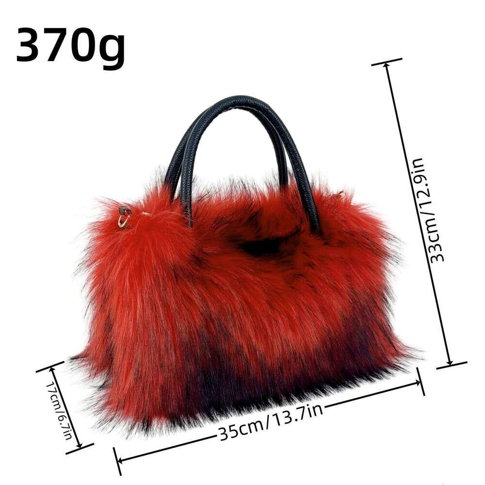 2025 New Design Women's Faux Handbag Winter Soft Warm Girls Fluffy Large Capacity Tote Bag High Quality Fur Purse