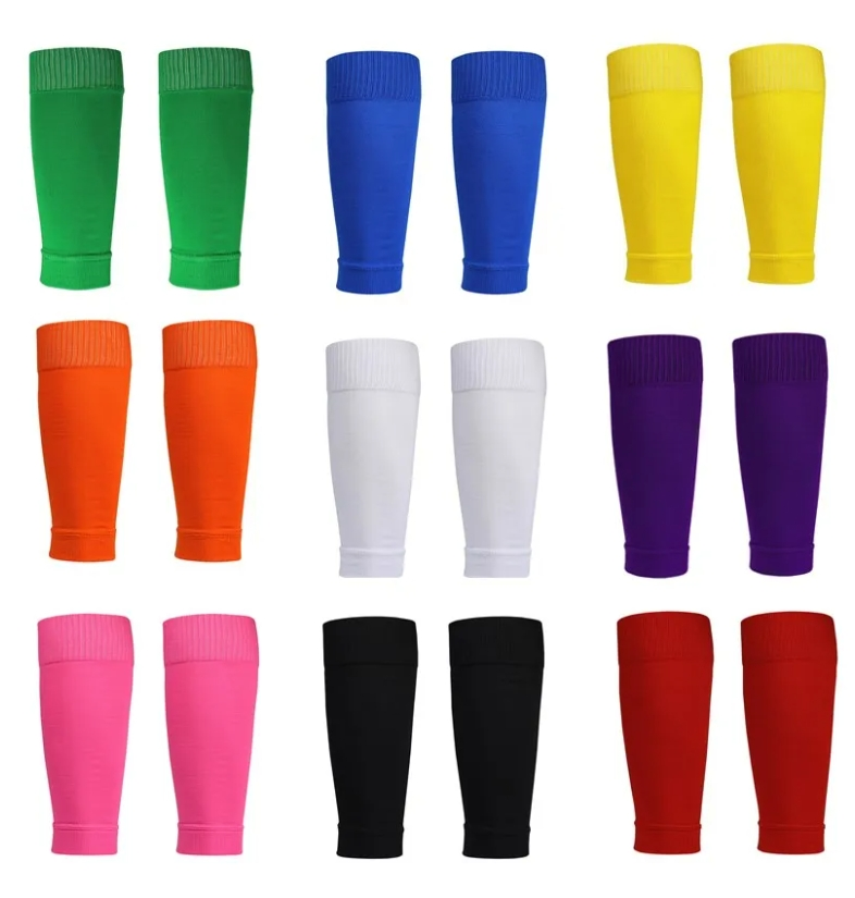 1Pair Soccer Football Leg Brace Socks Sleeves Leg Warmers Sports Gym Adult Kids Shin Guards Calf Compression Band Breathable