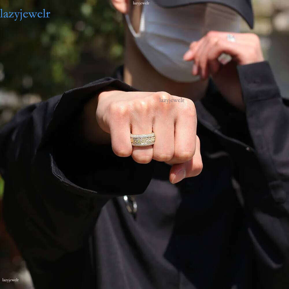Hip Hop Rotable Cuban Gold Fashion Personality Trendy Ring moissanite dia gold sterling sier cuban women ring