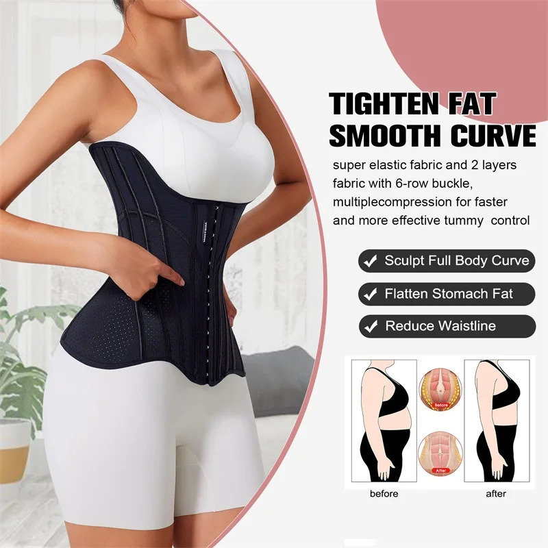 MiiOW U-shaped Waist Trainer Corset Women Shapers Lifted Waist Trainer Steel Bone Slimming Summer Breathable Womens Shapewear 250726