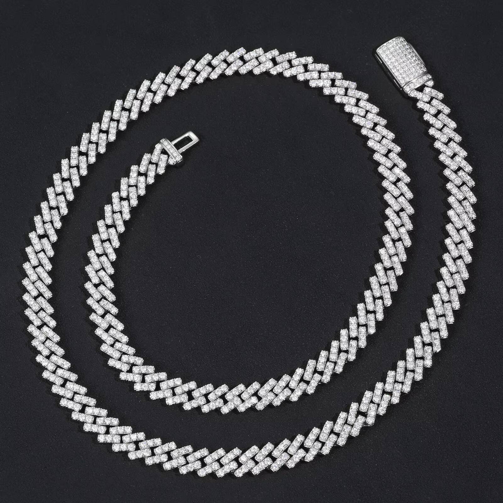 Cheap Price 8mm Rose Gold Plated 925 Sterling Silver 1 Row VVS Moissanite Diamond Iced Out Cuban Link Bracelet for Men Women