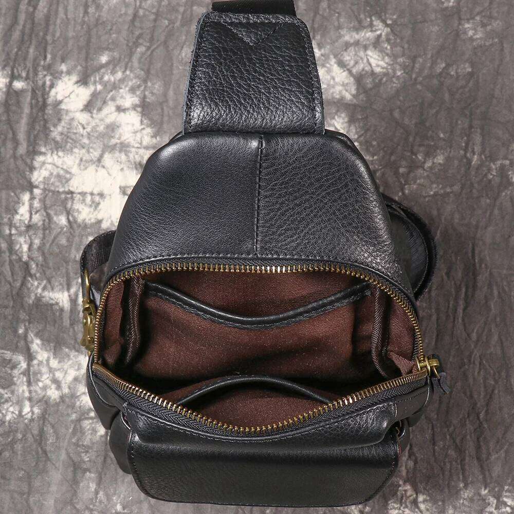LUOKIR Top Layer Cowhide Chest Outdoor Casual Large Capacity Crossbody Lightweight Portable Multi-Functional Waist Bag 250731