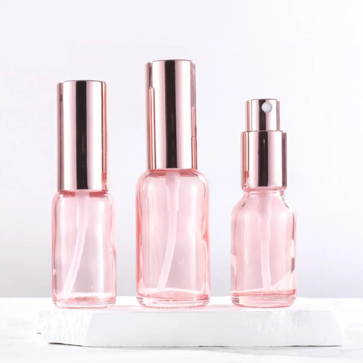 5pcs 10pcs 10/15/20/30/50/100ml Spray Bottles Fine Mist Perfume Atomizer Sprayer Lid Refillable Black Glass Empty Bottle Shampoo 250726