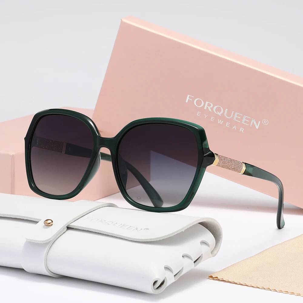2025 FORQUEEN Trendy Women Sunglass Polarized Anti-UV400 Butterfly Large Frame Glasses for Lady Vacation