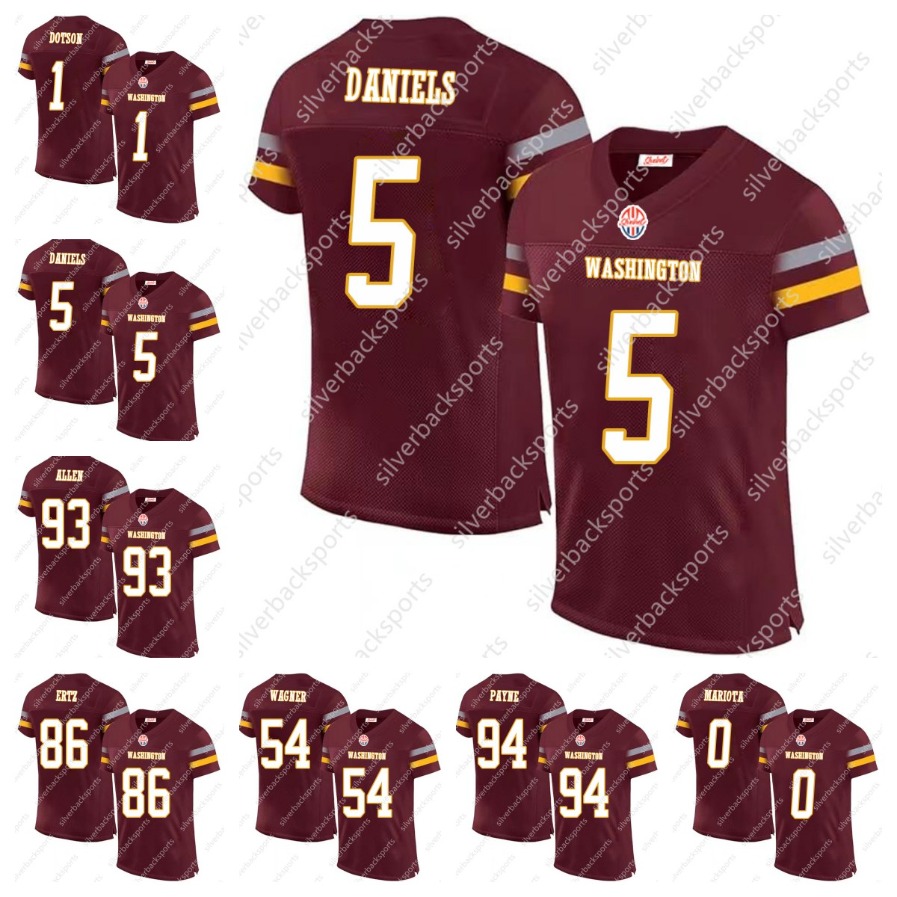 Wholesale 5 Jayden Daniels Men Women Youth Football Jersey Terry McLaurin Jerzhan Newton Jahan Dotson Bobby Wagner Custom Stitched American Football Jersey
