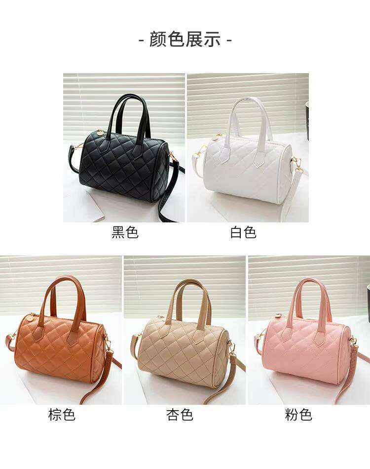 Women's New Trend Fashion Casual Four Leaf Grass Printing Cross Shoulder Pillow Bag Lingge Embroidered Handbag