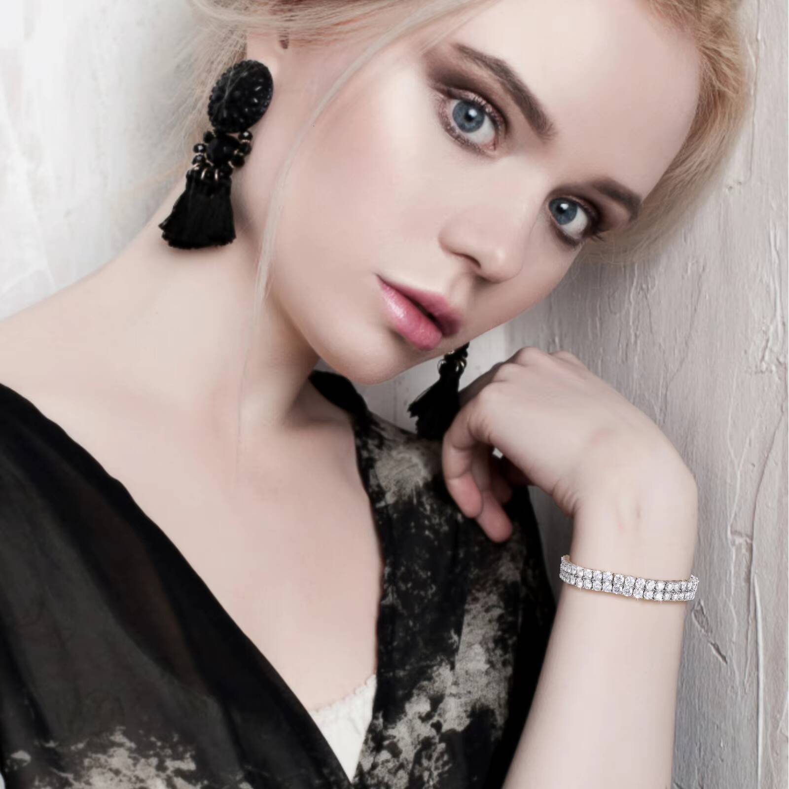 Femme Pass Diamond Tester 2 Rows 3mm 4mm 5mm VVS Moissanite 18K White Gold Plated 925 Sterling Silver Tennis Bracelet for Men