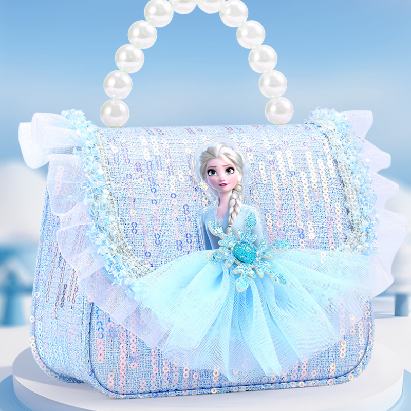 Disney children's handbag little girl birthday gift box princess mini bag hairband hairpin hair ribbon cartoon handbag girls pearl handbag prince