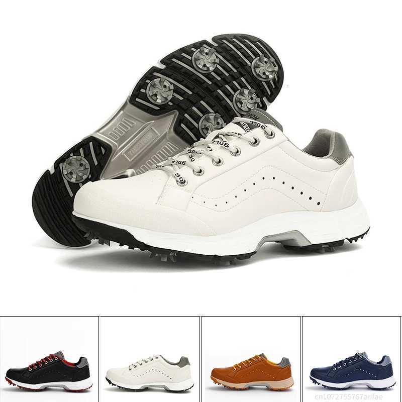 Waterproof Golf Shoes Wen Spikes Golf Sneakers Gym Walking Shoes With Spikes Cfortable Training Golfing Spiked Shoes Leather Y250731